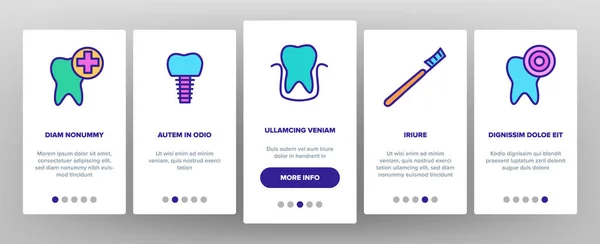 Estomatologia da cor e onboarding do vetor da odontologia — Vetor de Stock