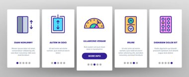 Renkli Yolcu Asansörü, Asansör VektörÜ Onboarding