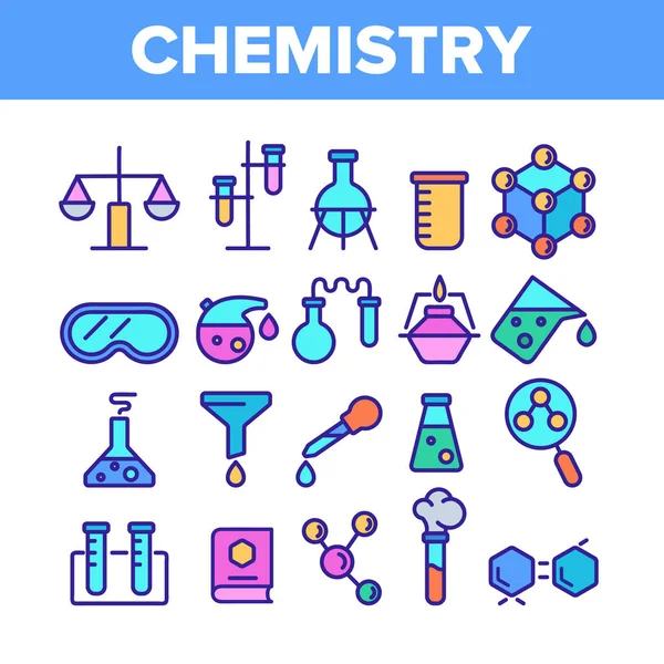 Farbe Chemie Elemente Symbole setzen Vektor — Stockvektor
