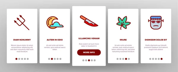 Couleur différente Halloween vecteur Onboarding — Image vectorielle