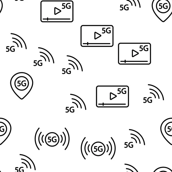 5g schnelles Netzwerk, Verbindung zum Website-Vektor nahtloses Muster — Stockvektor