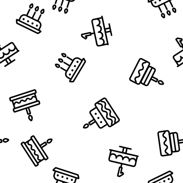 Doğum Günü Pastası Dikişsiz Desen Vektör