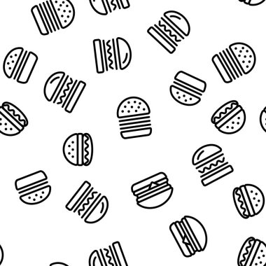 Burger Dikişsiz Desen Vektör
