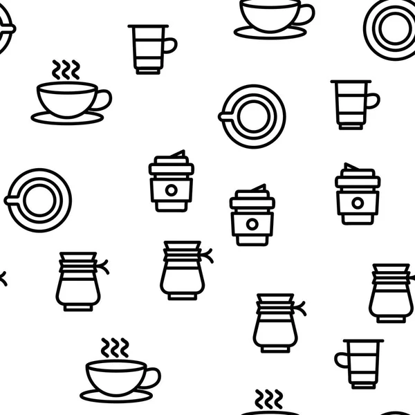 Équipement de café Vecteur de motif sans couture — Image vectorielle