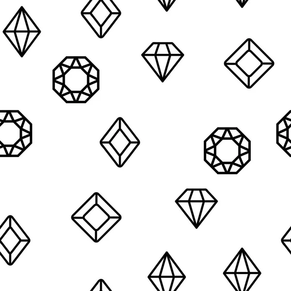 Diamanten, Edelsteine Vektor nahtlose Muster — Stockvektor