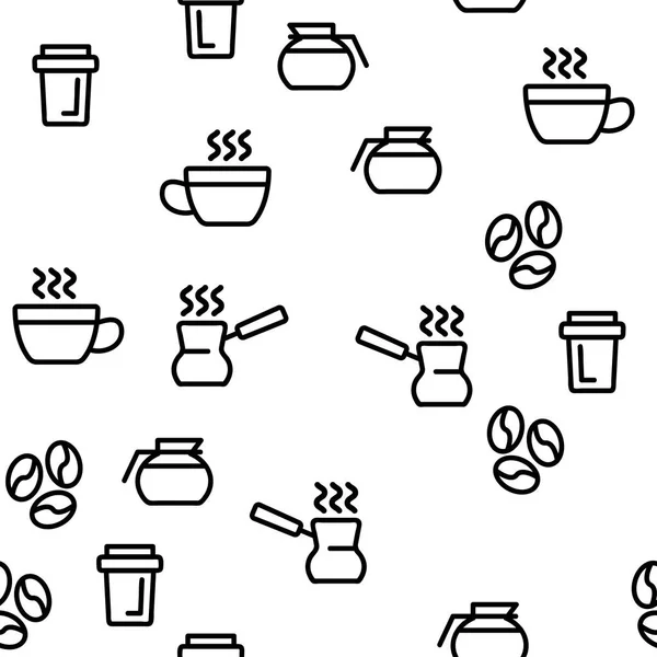 Kaffeutrustning sömlös mönster vektor — Stock vektor