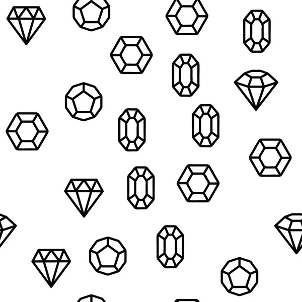 Diamanten, edelstenen vector naadloze patroon — Stockvector