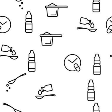 Dozaj, Dozaj İlaçları Vektör Dikişsiz Desen