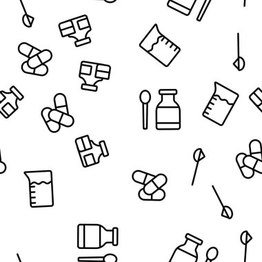 Dozaj, Dozaj İlaçları Vektör Dikişsiz Desen