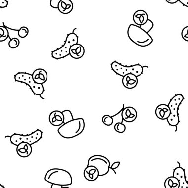 Organik Gıdalar Vektör Dikişsiz Desen