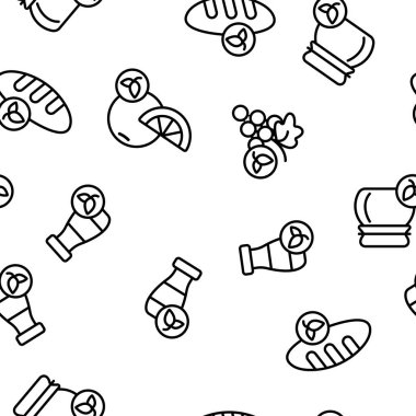 Organik Gıdalar Vektör Dikişsiz Desen