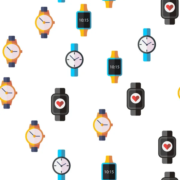 Saatler, Gadgets Vektör Dikişsiz Desen — Stok Vektör