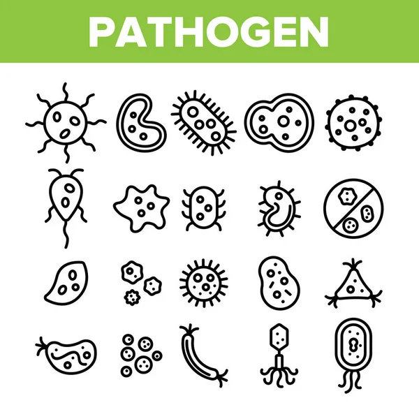Kolekcja patogen elementy wektor znak zestaw ikon — Wektor stockowy