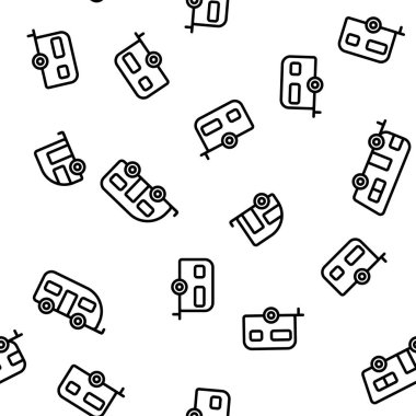 Rv Camper Arabalar Araç Vektör Dikişsiz Desen