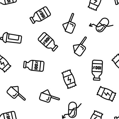 Spor Beslenme Vektör Dikişsiz Desen