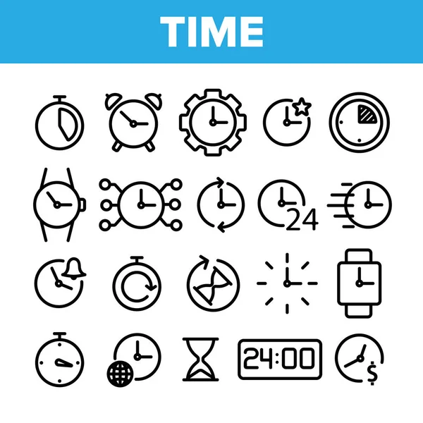 Conjunto de ícones de vetor de coleção de relógio de tempo diferente — Vetor de Stock