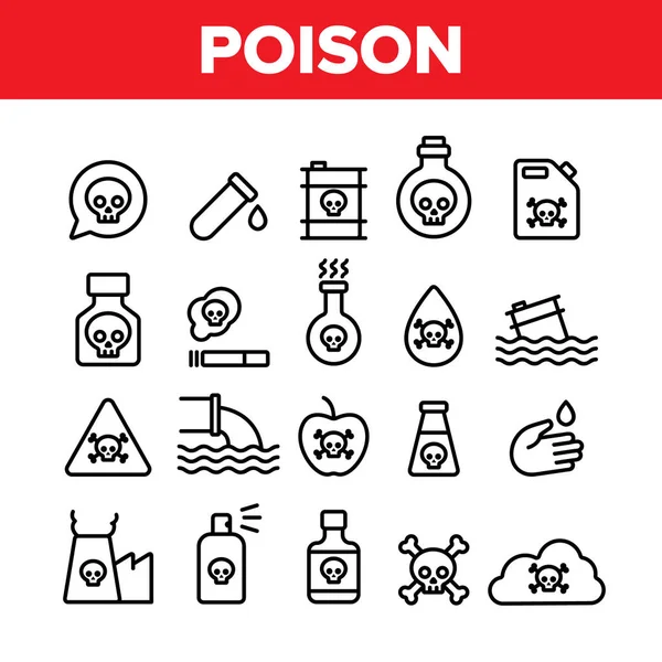 Collectie chemische giftige Poison vector icons set — Stockvector