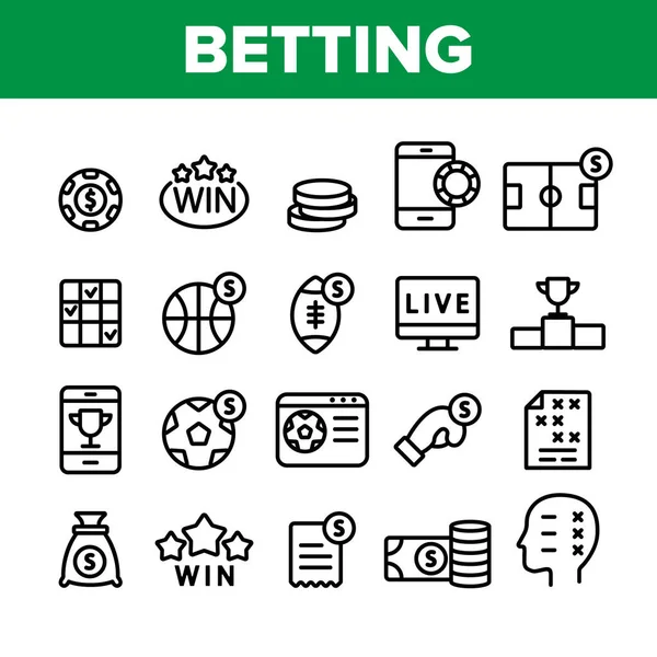 Betting Football Game Collection Vector Icons Set Royalty Free Stock Vectors
