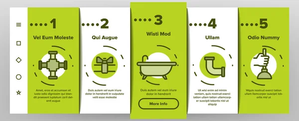 Sanitär Farbelemente Vektor onboarding — Stockvektor