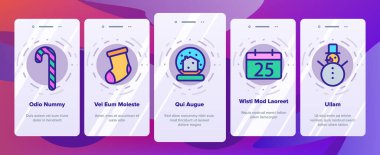 Noel Rengi Elementleri Vektörü Biniyor