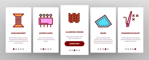 Needlework Onboarding Icons Set Vector - Stok Vektor