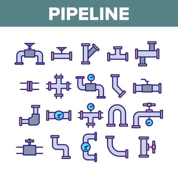 Pipeline Sammlung Elemente Symbole setzen Vektor — Stockvektor