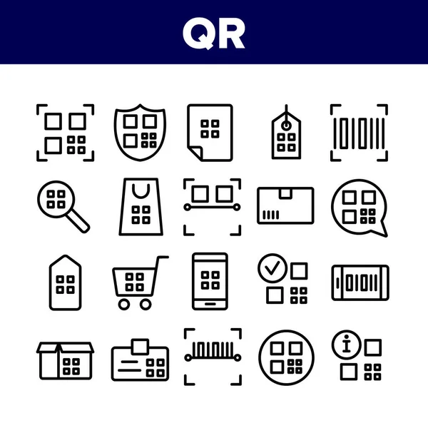 Qr Code Scan Collection Elements Icons Set Vector — Stock Vector