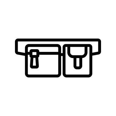 Belden çanta ikon vektörü. Belden çanta işareti. izole edilmiş sınır sembolü çizimi