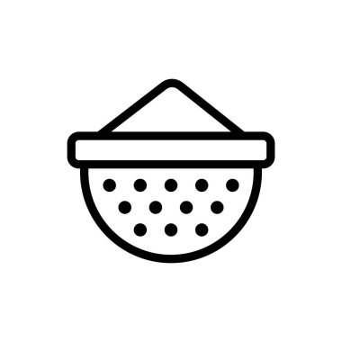 Ekipman ikon vektörünü elemek. Elek eleme ekipman işareti. izole edilmiş sınır sembolü çizimi