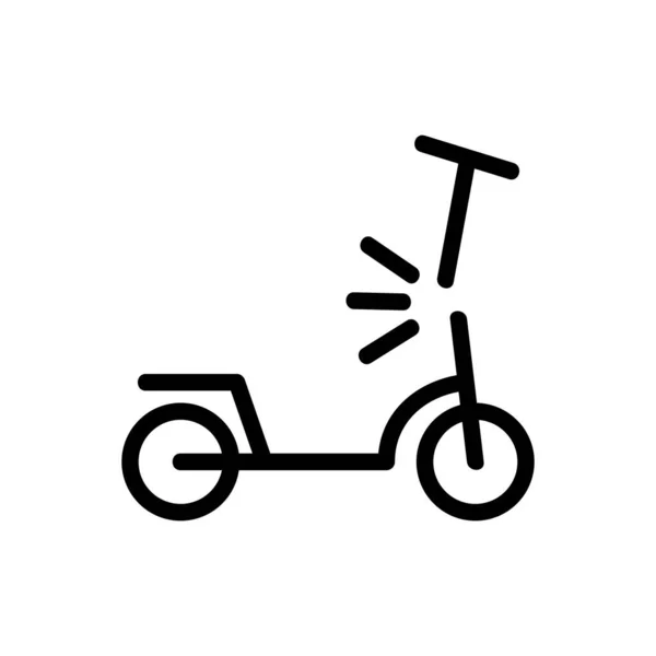 破碎的Scooter图标向量 坏了的滑板车标志 孤立等高线符号图解 — 图库矢量图片
