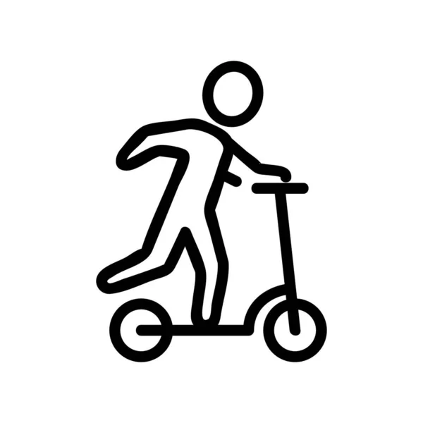Scooterist Scooter Ikon Vektörü Scooterist Scooter Tabelası Izole Edilmiş Sınır — Stok Vektör