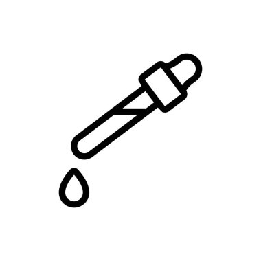 Petrol kozmetik damlası ikon vektörü. Petrol kozmetik damlası pipeti işareti. izole edilmiş sınır sembolü çizimi