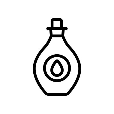 Yağ kozmetik aromatik sıvı ikon vektörü. Yağ kozmetik aromatik sıvı işareti. izole edilmiş sınır sembolü çizimi