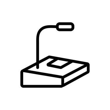 Dahili mikrofon ikon vektörü. Dahili mikrofon işareti. izole edilmiş sınır sembolü çizimi