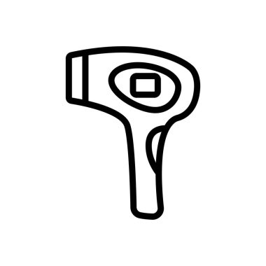 Epilaktör ultrasonik kozmetoloji aracı ikon vektörü. Epilaktör ultrasonik kozmetik alet işareti. izole edilmiş sınır sembolü çizimi