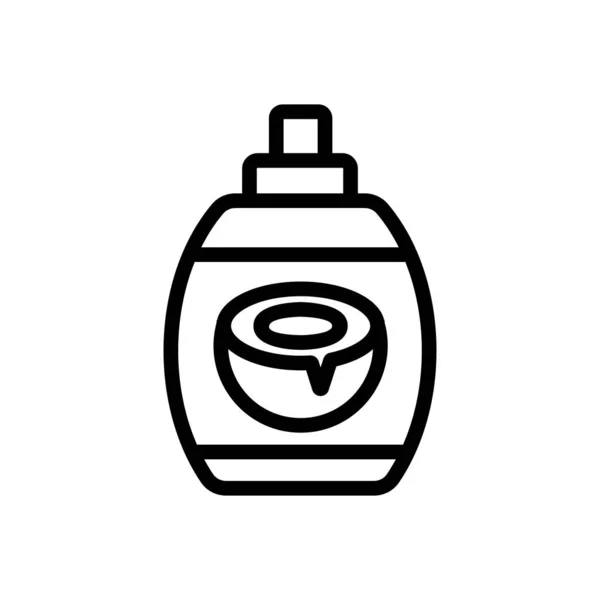 Kokossprühflasche Symbolvektor Kokosnussspray Flaschenschild Isolierte Kontursymboldarstellung — Stockvektor
