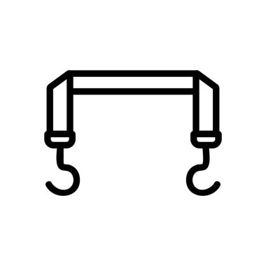 Çekici halat ikon vektörü. Çekici halat işareti. izole edilmiş sınır sembolü çizimi