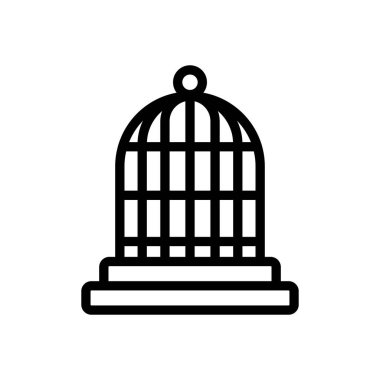 Antik kuş kafesi ikon vektörü. Antik kuş kafesi işareti. izole edilmiş sınır sembolü çizimi