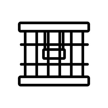 Yerel papağan ikonu vektörü için kafes. Evcil papağan işareti için kafes. izole edilmiş sınır sembolü çizimi