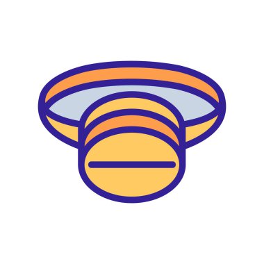 Bel çantası yuvarlak stil ikon vektörü. Bel çantası yuvarlak stil işareti. izole edilmiş renk gösterimi