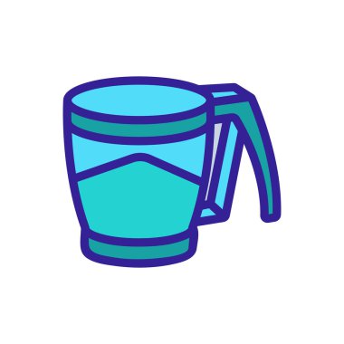 Un simgesi vektörünü elemek için elek. Un işaretini elemek için elek. izole edilmiş renk gösterimi