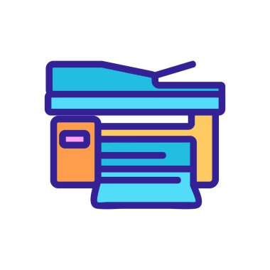 belge tarama ve yazdırma aygıtı simgesi vektörü. belge tarama ve yazdırma aygıtı işareti. izole edilmiş renk gösterimi