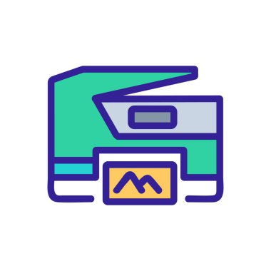 fotokopi makinesi yazdırma aygıtı ikonu vektörü. Fotokopi makinesi yazıcı işareti. izole edilmiş renk gösterimi