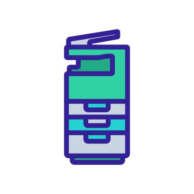 fotokopi makinesi teknoloji ikon vektörü. Fotokopi makinesi teknolojisi işareti. izole edilmiş renk gösterimi