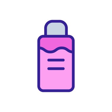 Makyaj temizleyici kozmetoloji sıvı ikon vektörü. Makyaj temizleyici kozmetoloji sıvısı işareti. izole edilmiş renk gösterimi