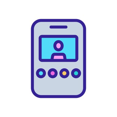 Ekran simgesi vektörlü dahili iletişim aygıtı. Ekran işaretli dahili iletişim aygıtı. izole edilmiş renk gösterimi