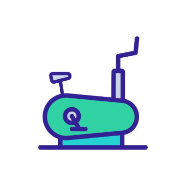 Egzersiz bisikleti fitness aleti ikonu vektörü. Egzersiz bisikleti spor aleti işareti. izole edilmiş renk gösterimi