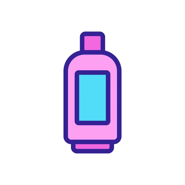 卸妆液瓶图标矢量 卸妆液瓶标志 孤立的颜色符号图解 — 图库矢量图片