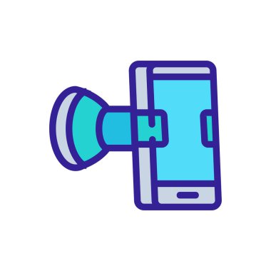 Telefon tutucu ikon vektörü. Telefon tutucu imzası. izole edilmiş renk gösterimi