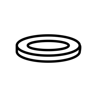 Yuvarlak formda yoga minderi. Yoga minderi yuvarlak formda. izole edilmiş sınır sembolü çizimi